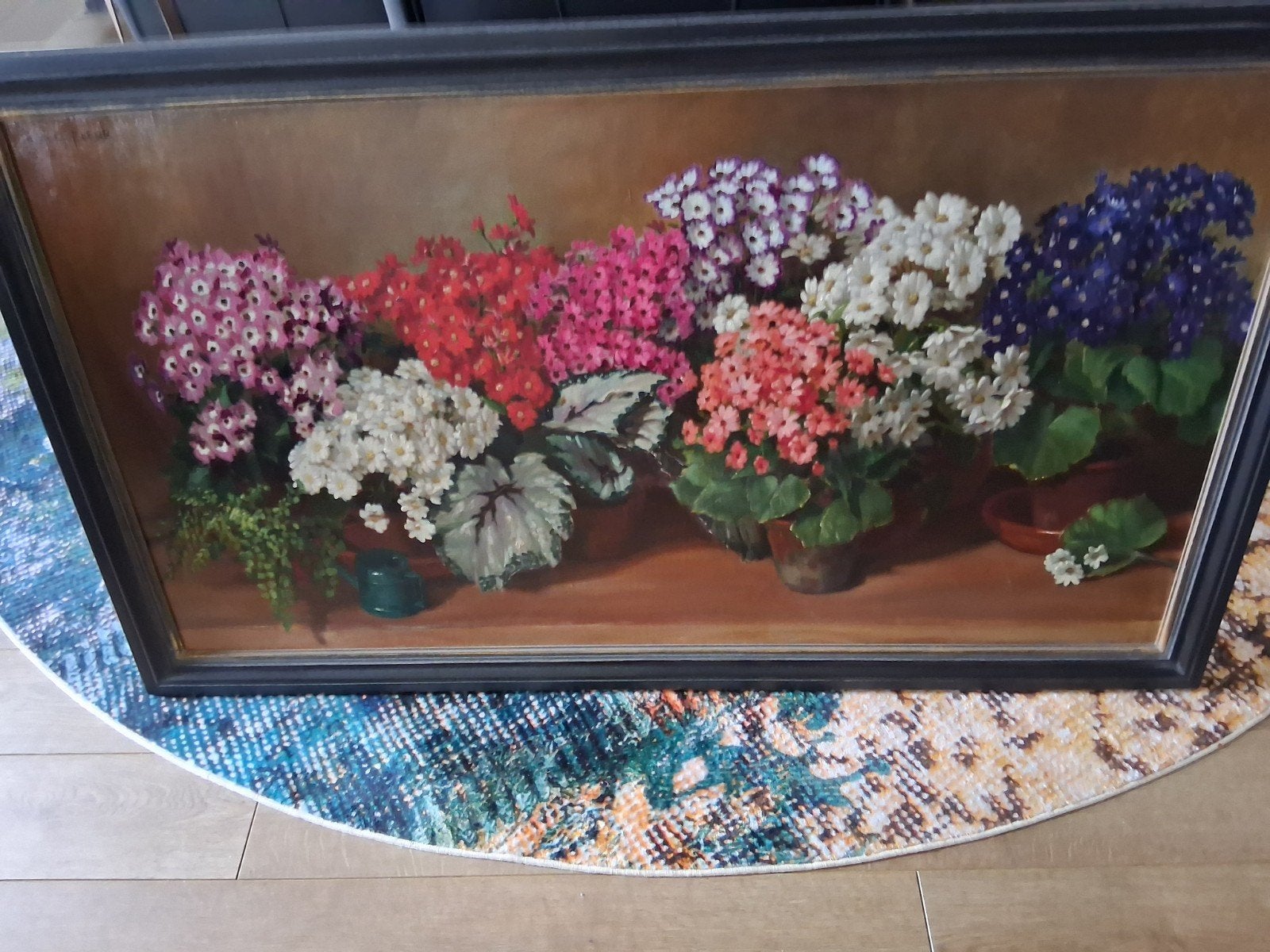 Groot olieverfschilderij van Willie Fleur - Bloemen, Ophalen