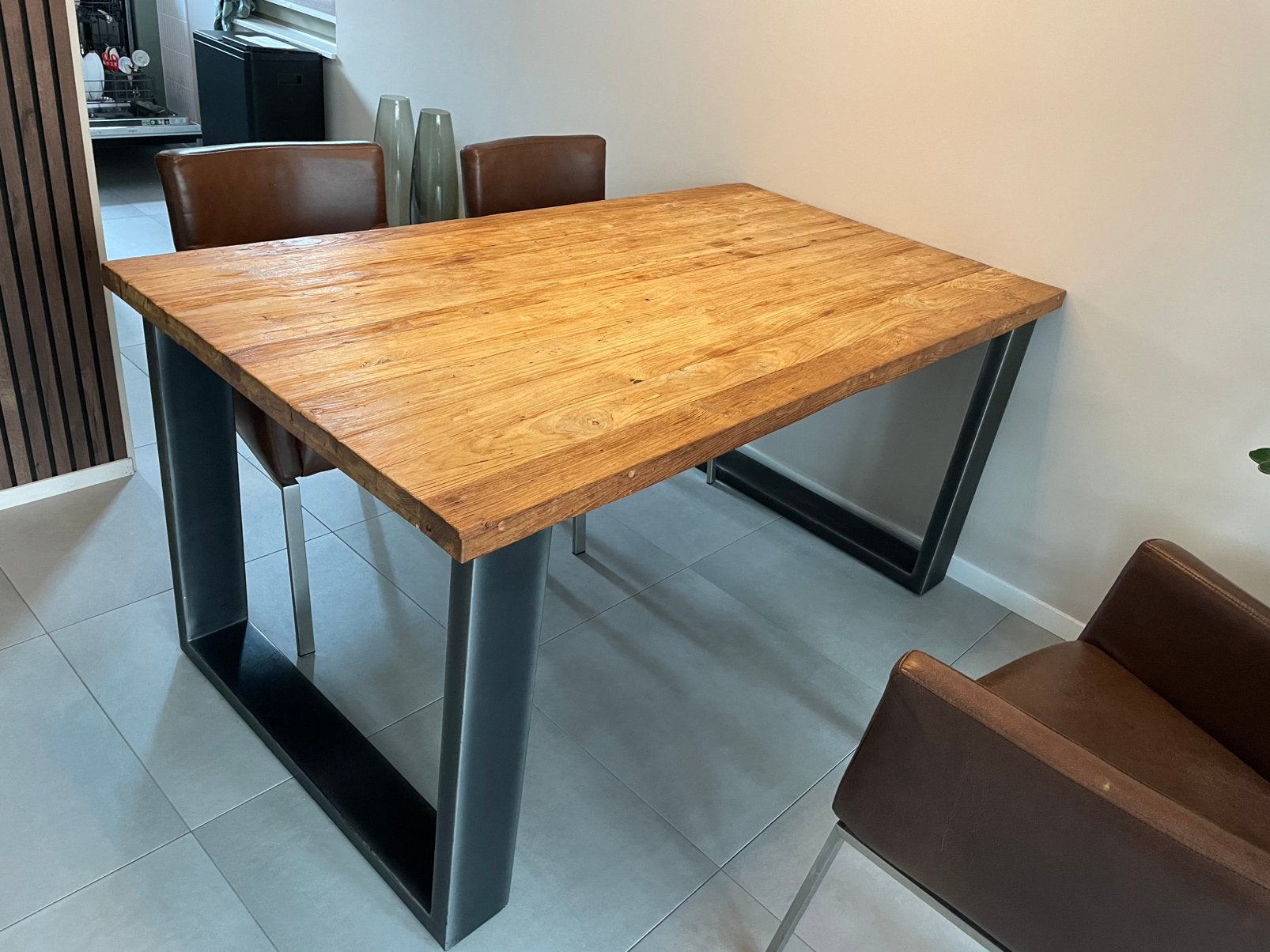 Teak houten eetkamertafel 160x90cm, Huis en Inrichting, Tafels | Eettafels, Ophalen, Gebruikt, Teakhout, 200 cm of meer