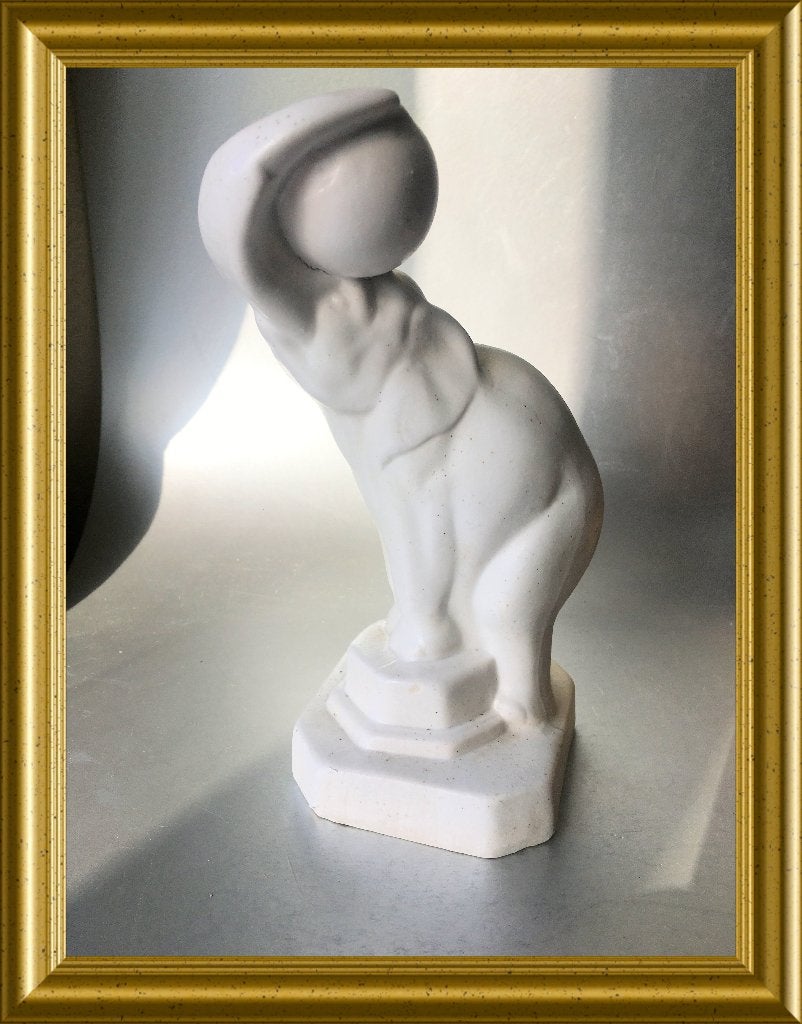 Vintage wit keramiek olifant beeldje, Antiek en Kunst, Ophalen of Verzenden