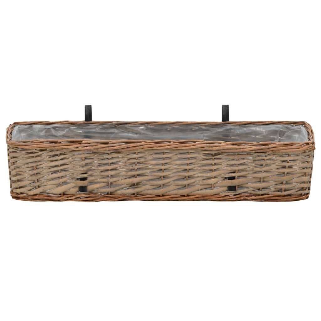 2 st Bloembak balkon plantenbak 80 cm bruin GRATIS BEZORGD!, Tuin en Terras, Bloembakken en Plantenbakken, Kunststof, Minder dan 30 cm