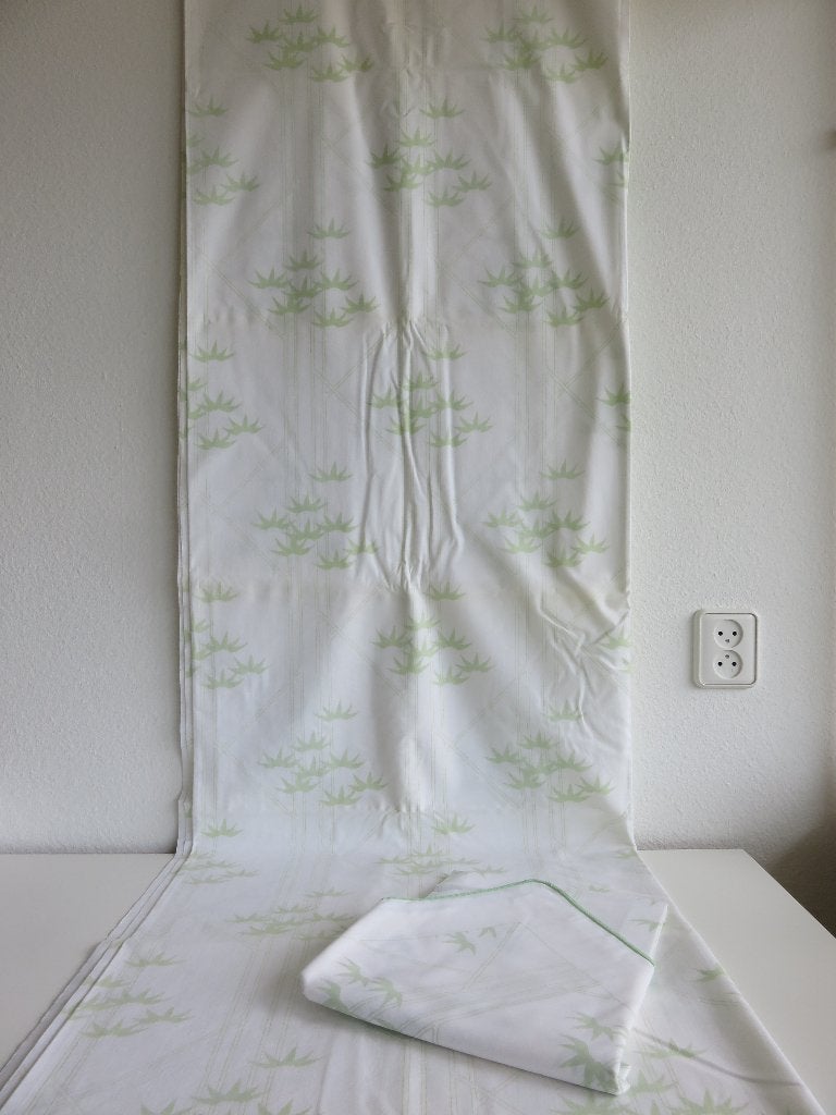 Cinderella laken en 2 slopen wit met groene bladeren 240x260, Wit, Beddengoedset, Katoen, Tweepersoons