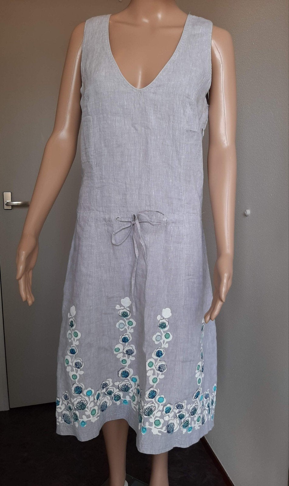 Jackpot linnen jurk met bloemenprint, maat 36 (S) Nieuw!, Kleding | Dames, Jurken, Blauw, Jackpot, Nieuw, Ophalen of Verzenden