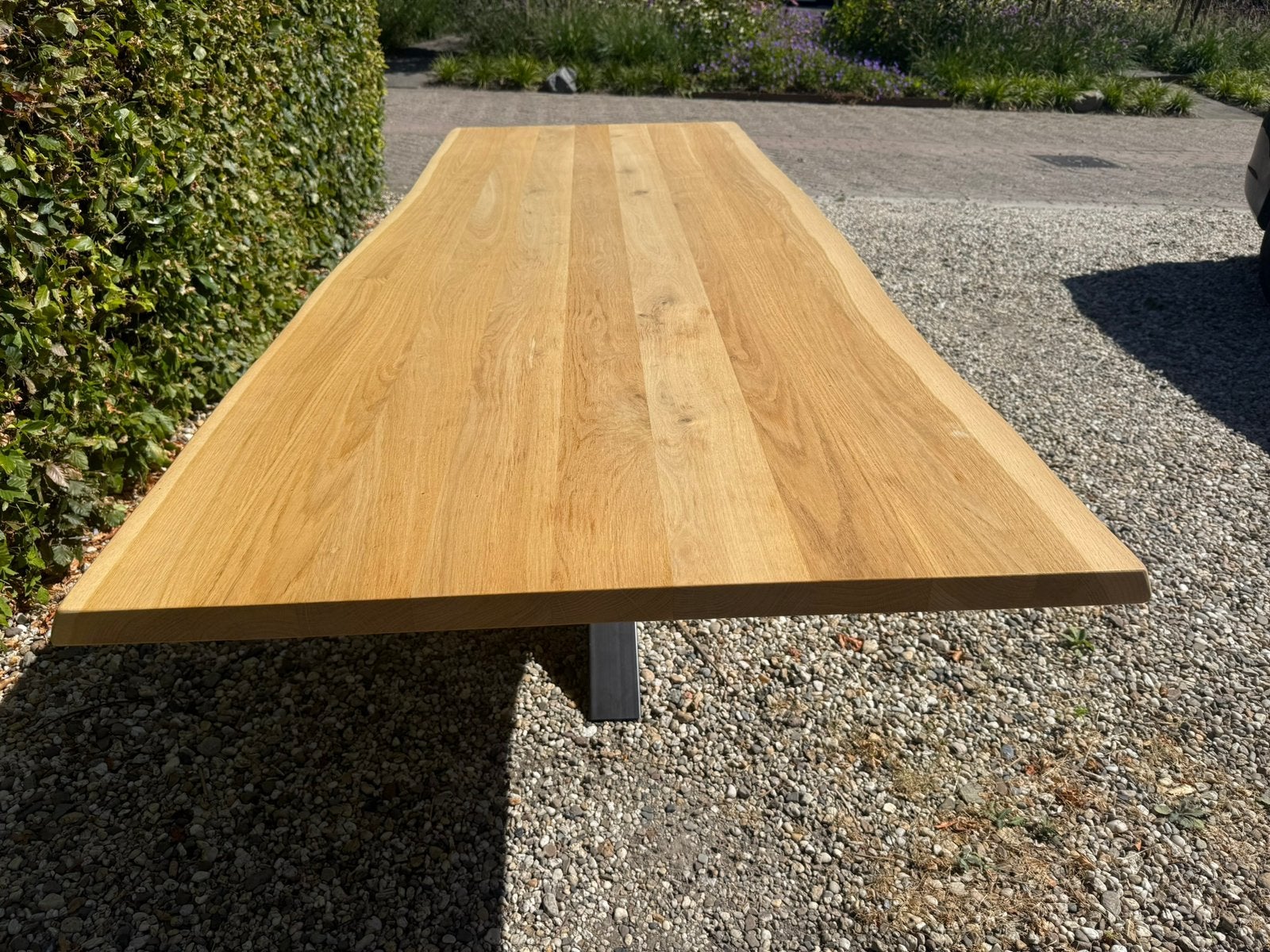 Eiken boomstam tafel 260x100 cm – Massief eiken – 40mm, Ophalen, A, Rechthoekig, A