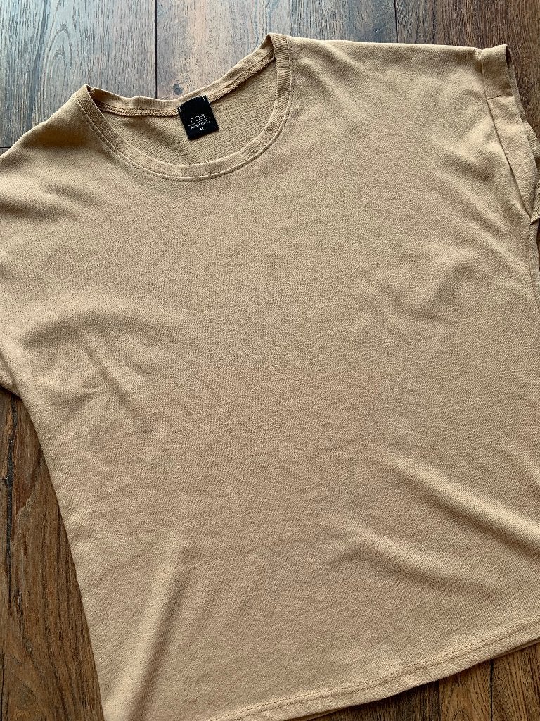 Fos Amsterdam dames shirt M cognac linnenmix, Maat 38/40 (M), Bruin, Ophalen of Verzenden, Zo goed als nieuw