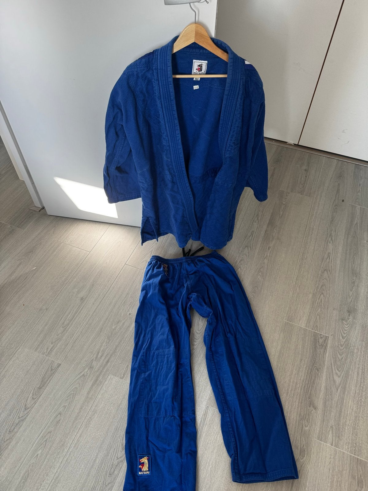 Blauw Matsuru Judo/Jiu-Jitsu pak (180 cm) - Zonder band, Groter dan maat XL, Gebruikt, Judo, Vechtsportpak