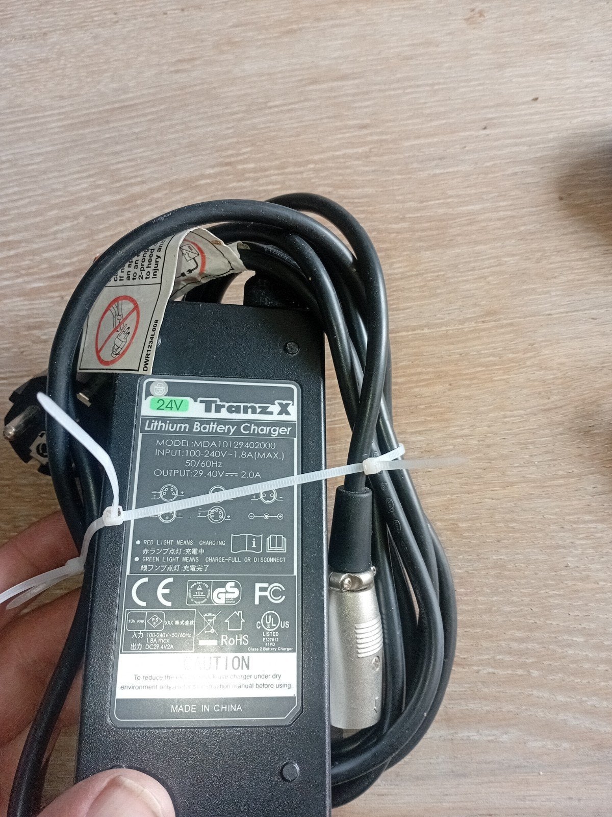 Tranzx 4pins 24V ebike lader, Ophalen of Verzenden