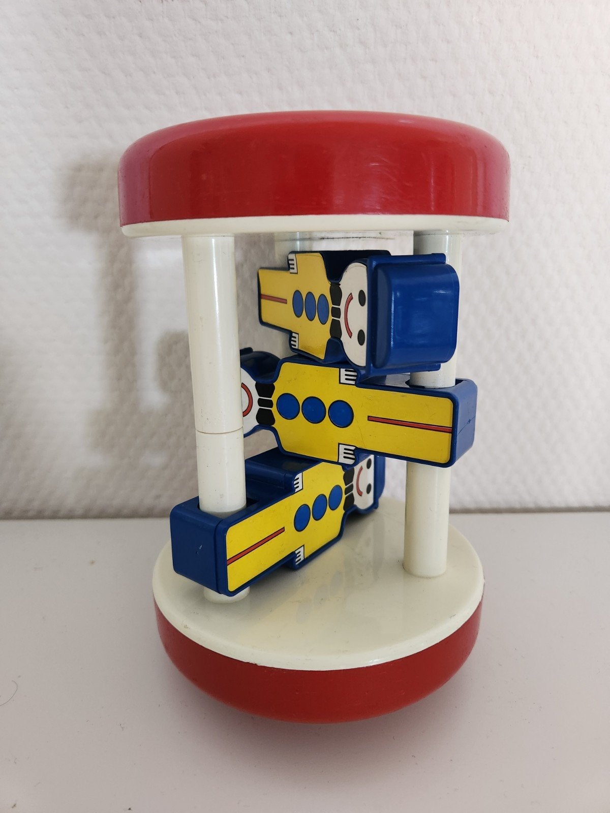 Vintage Ambi Toys clatter clowns - rolrammelaar, Ophalen of Verzenden, Gebruikt, Rammelaar, Met geluid
