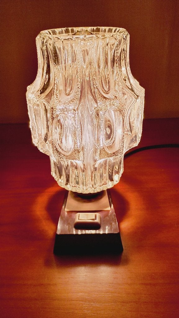 Vintage tafellamp met een zware kelk van Crystal, Antiek en Kunst, Antiek | Lampen, Ophalen of Verzenden