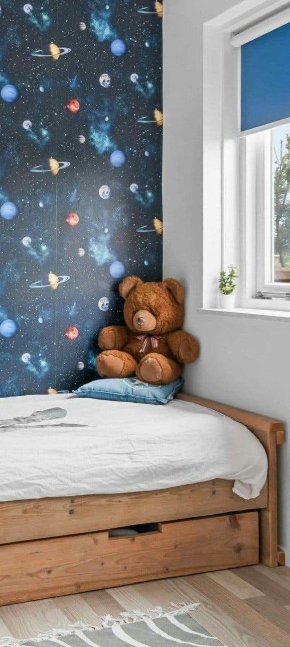 Steigerhouten bed met lades en kledingkast, Ophalen, Gebruikt, 90 cm, Eenpersoons