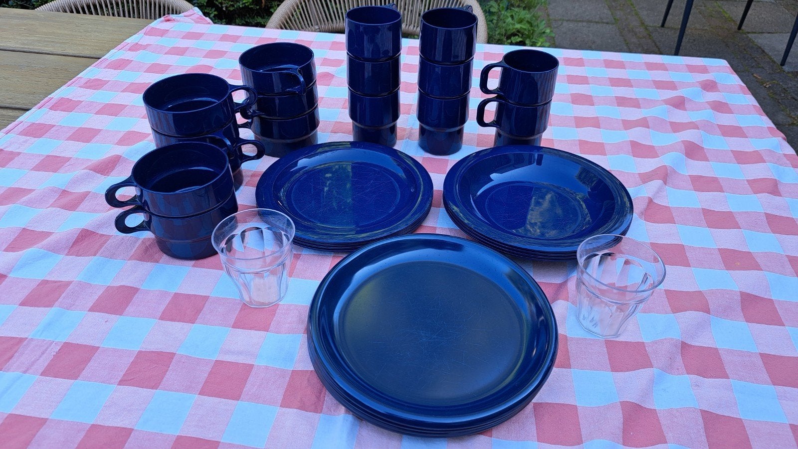 Kampeer servies blauw, merk Coppia, 29-delig, Ophalen
