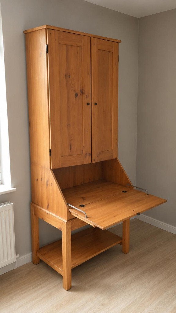 Secretaire ikea hout, Huis en Inrichting, Kasten | Secretaires, Ophalen, Gebruikt, Hout, gebeitst