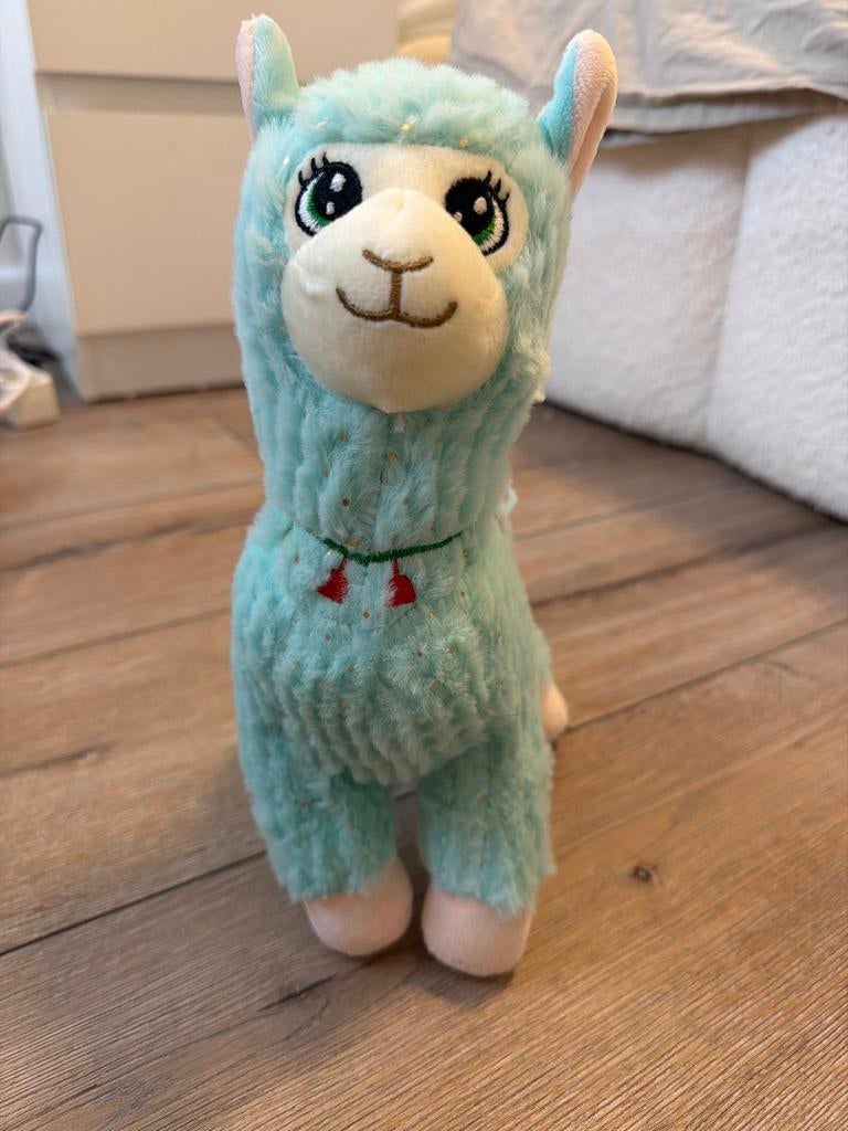 Lama knuffel, Gebruikt, Overige typen, Blauw, Ophalen of Verzenden
