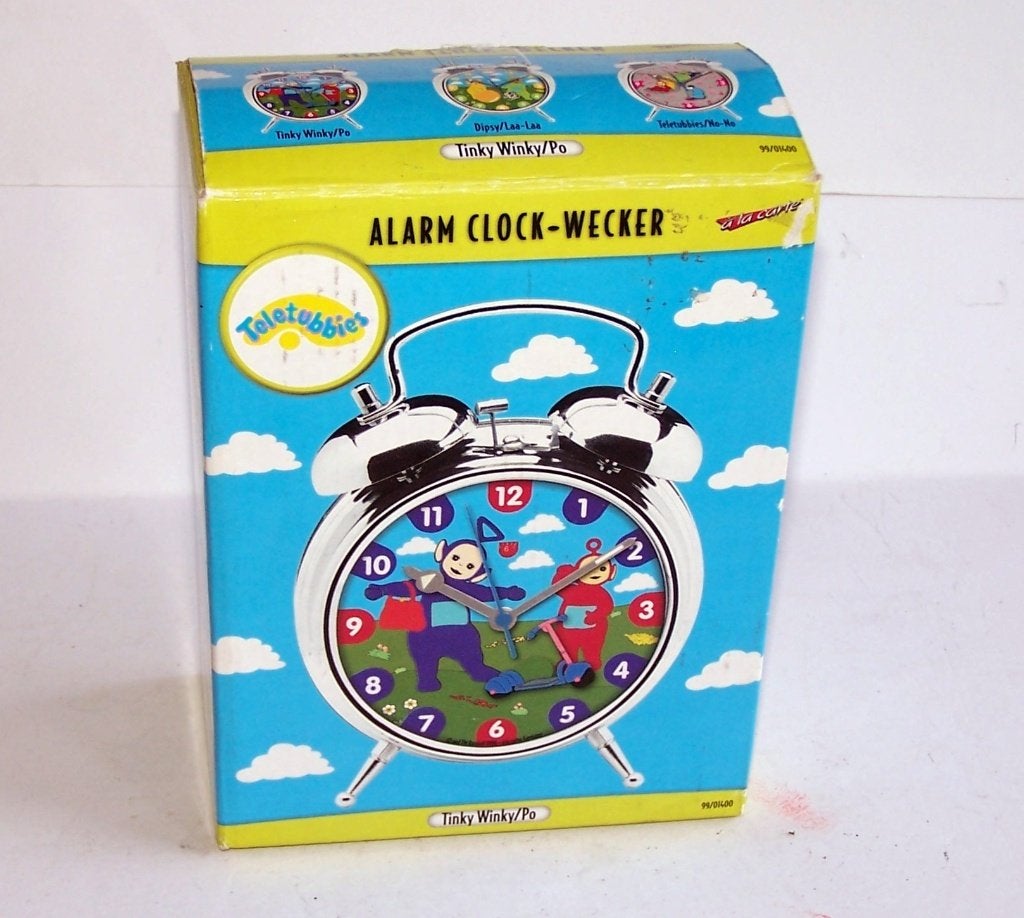 Vintage (1996) mechanische originele BBC Teletubbies wekker., Antiek en Kunst, Curiosa en Brocante, Ophalen of Verzenden