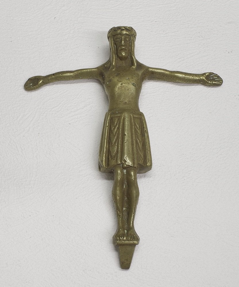 Oude massieve geelkoperen Corpus, Ophalen of Verzenden
