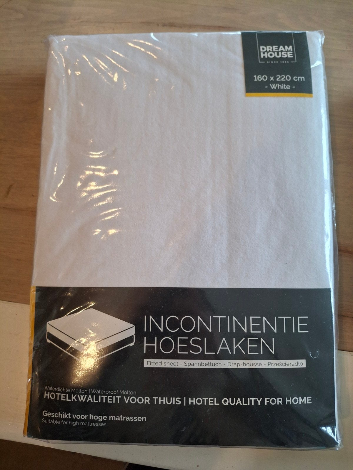 Dream House Jersey Splitttopper en Incontinentie Hoeslaken, Ademend, Katoen, Ophalen of Verzenden, Wit