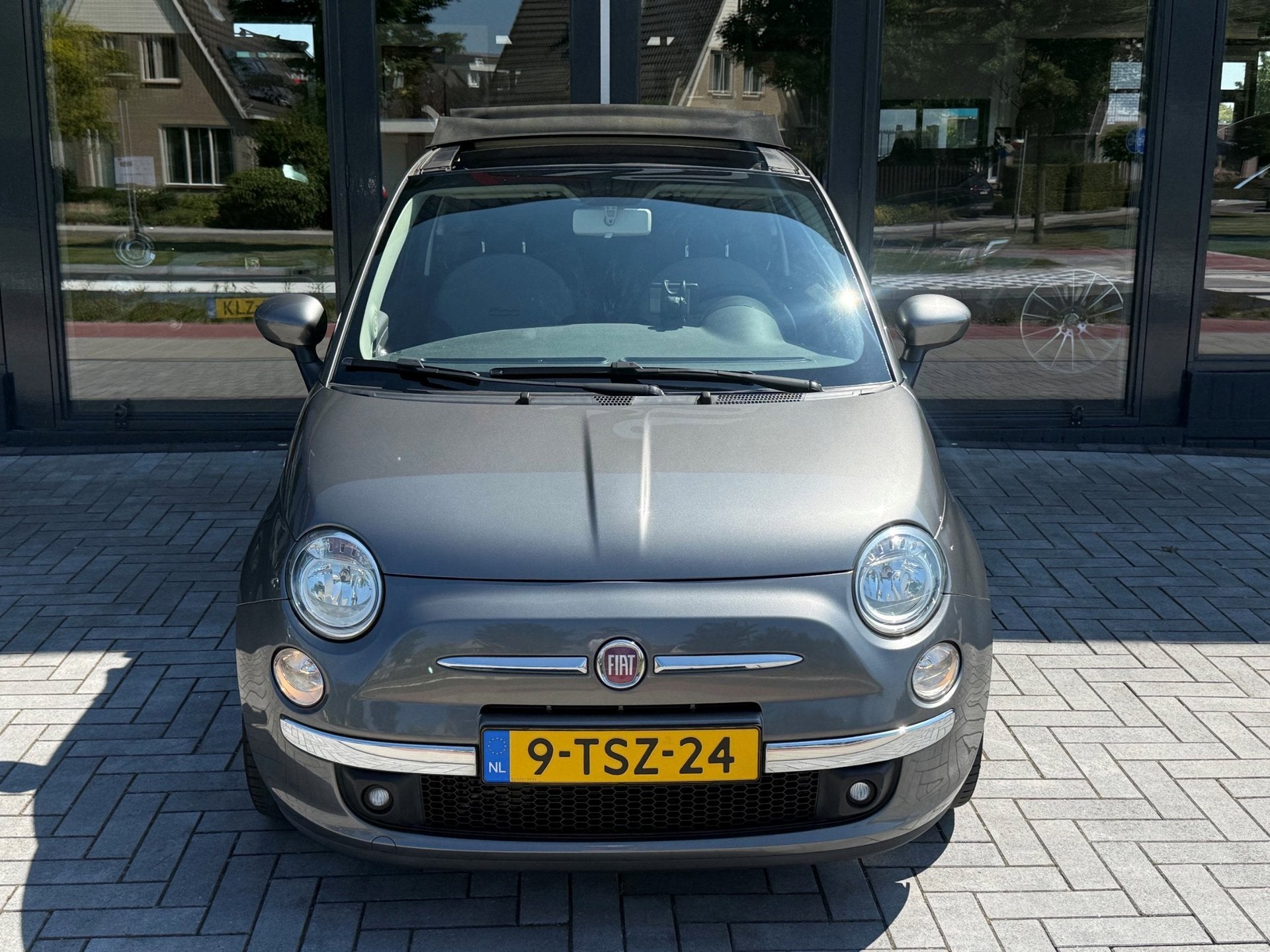 Fiat 500 C 0.9 TwinAir Turbo Lounge Navi Pdc Nap, Gebruikt, Cabriolet, Leder en Stof, Parkeersensor