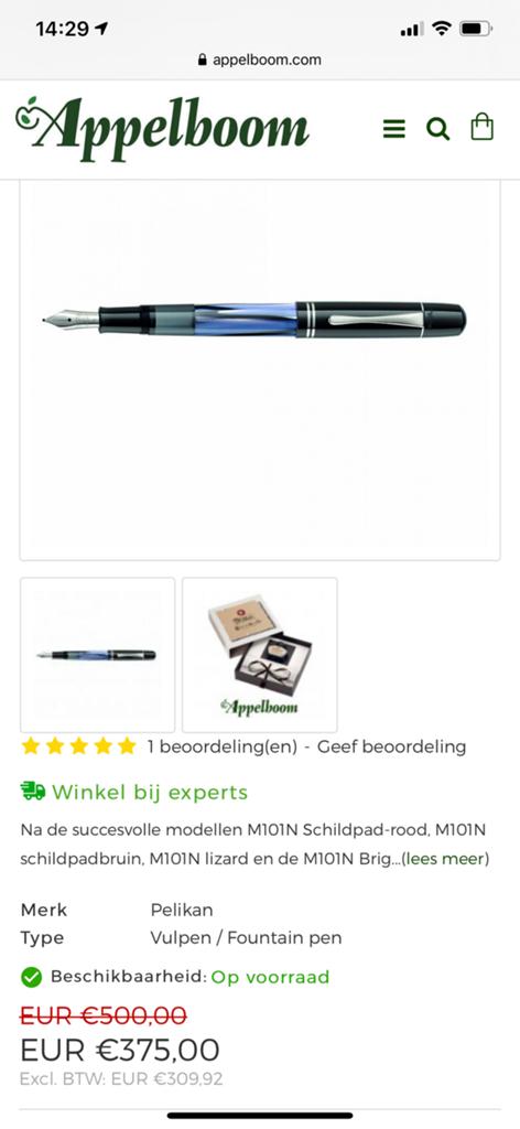 Pelikan M101N Grijs Blauw Special Edition, Overige merken, Nieuw, Met doosje, Ophalen of Verzenden