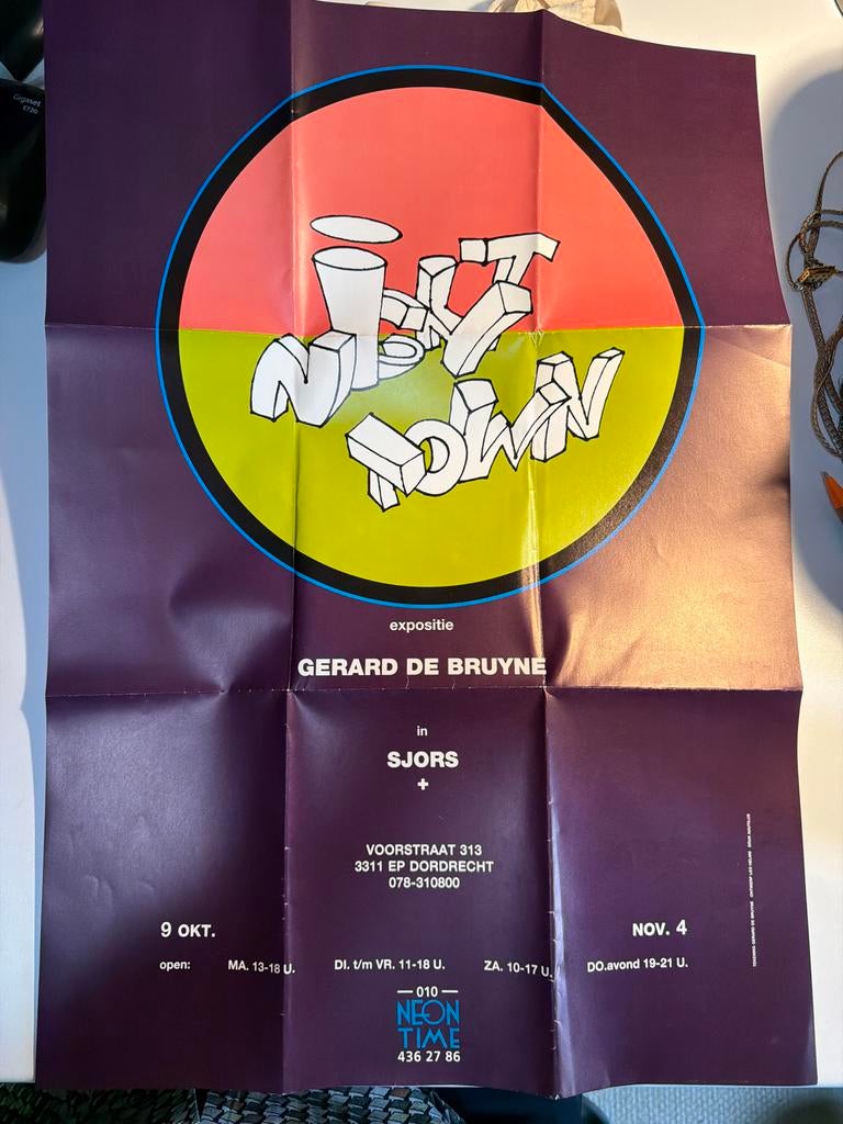 Vintage Expositie Poster Gerard de Bruyne & Sjors, Ophalen of Verzenden, A1 t/m A3, Overige onderwerpen, Rechthoekig Staand