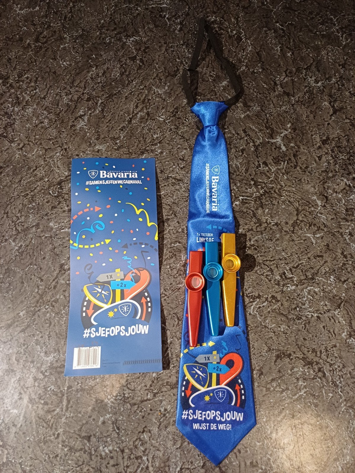 Bavaria Carnavalsstropdas met Kazoo's - Nieuw!, Verzenden, Nieuw, Feestartikel, Carnaval