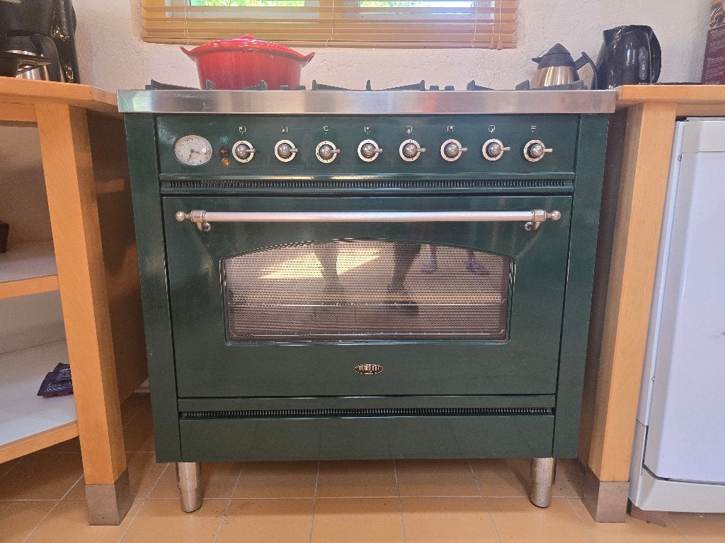 Fornuis en oven, Boretti 90M 6 pits, 90 cm (oven defect), Witgoed en Apparatuur, Fornuizen, Ophalen, Gebruikt, 60 cm of meer, Gas