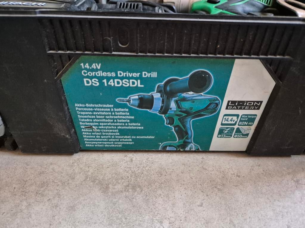 Hitachi DS 14DSDL Accuboormachine 14.4V Li-ion, Doe-het-zelf en Verbouw, Gereedschap | Boormachines, Gebruikt, Variabele snelheid