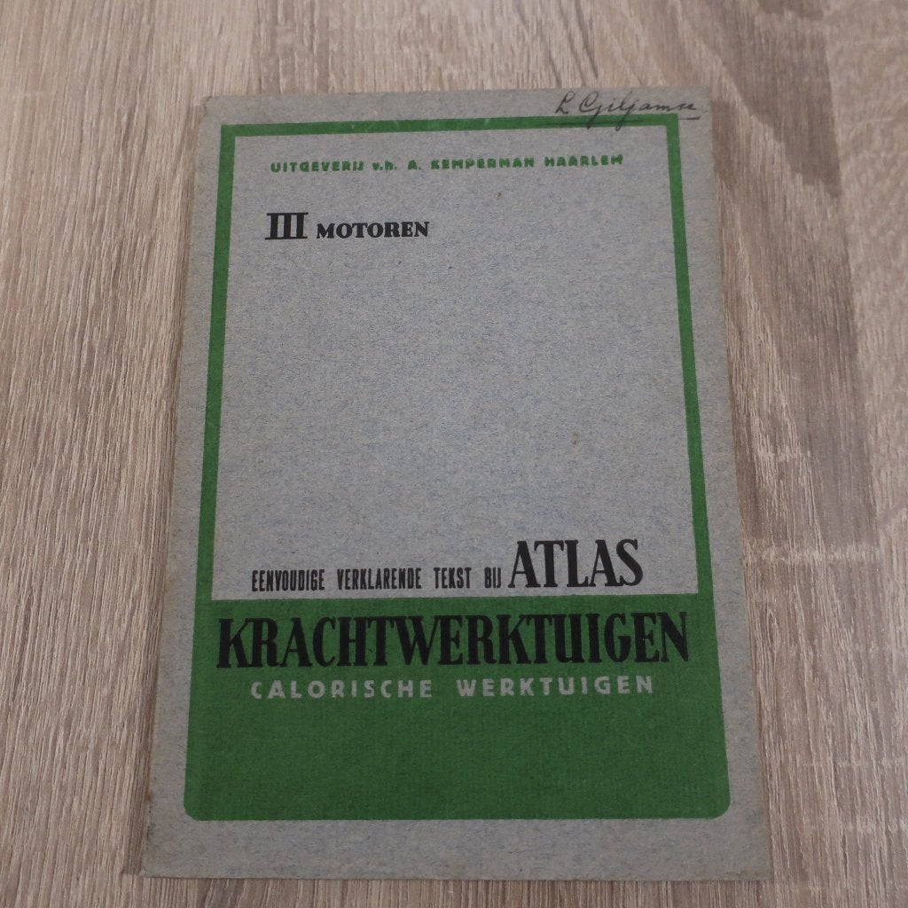Motoren tekst Atlas Krachtwerktuigen Calorische werktuigen, Boeken, Ophalen of Verzenden, Gelezen