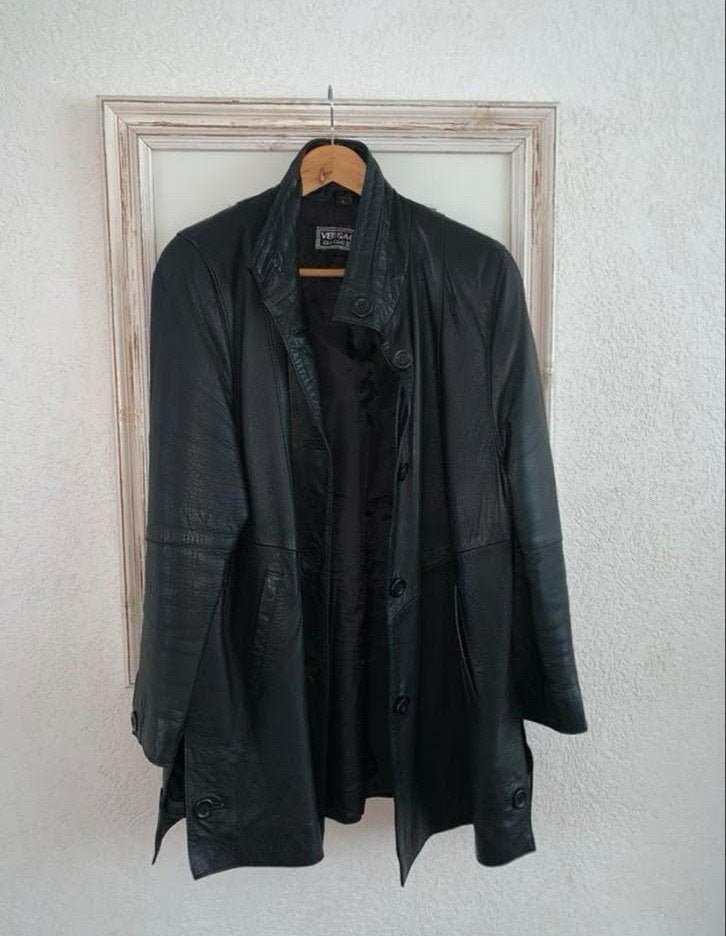 Versace Classic V2 Leren Jas - Maat L, Ophalen of Verzenden, Zo goed als nieuw, Maat 52/54 (L), Zwart