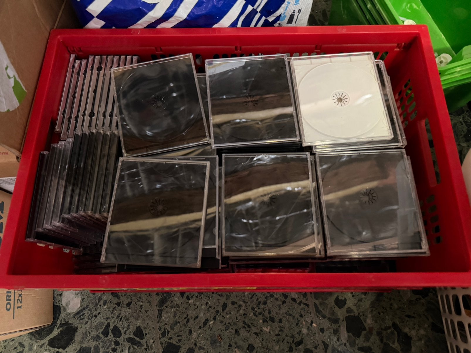 Lege dvd en cd hoezen, Ophalen, Gebruikt