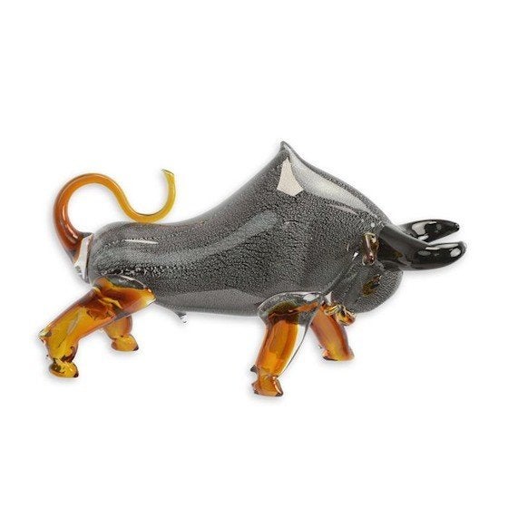 Grote stier van glas 50,4x29.7x20,2, Ophalen of Verzenden