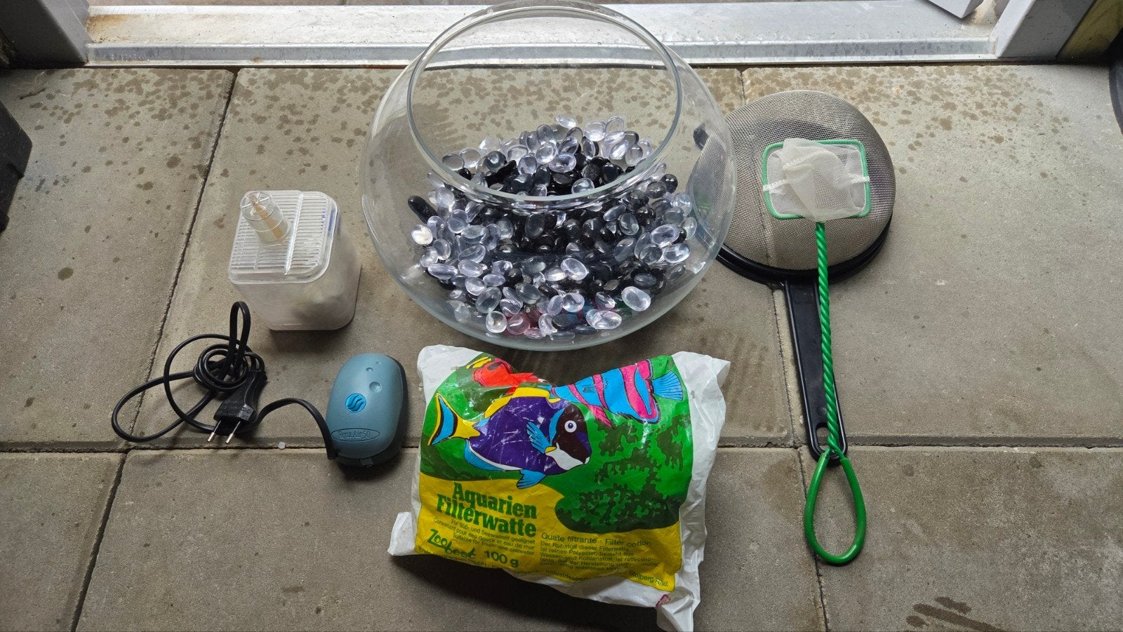 Vissenkom compleet met pomp en accessoires, Dieren en Toebehoren, Ophalen, Gebruikt, Leeg aquarium
