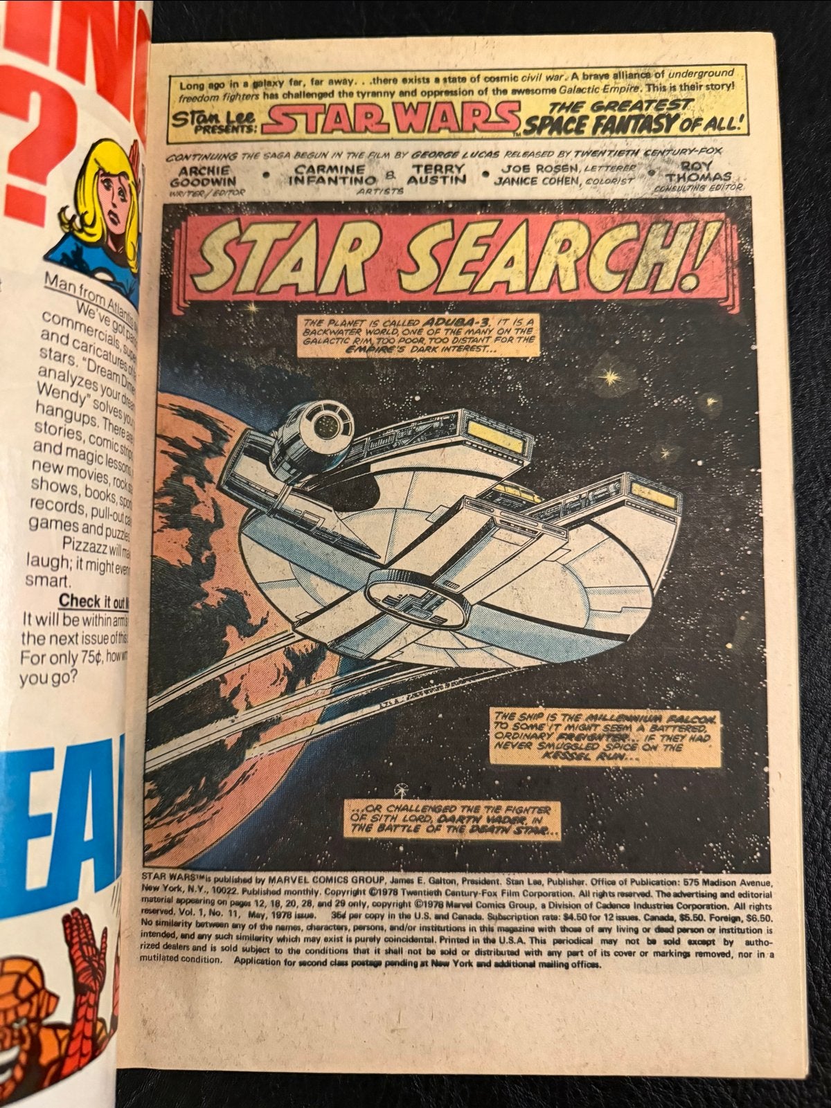 Star Wars Comic #11 1e Druk 1978 Marvel - Fine Conditie, Eén comic, Amerika, Ophalen of Verzenden, Zo goed als nieuw