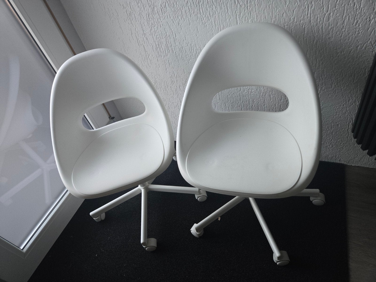 2x IKEA BLYSKÄR bureaustoelen - Wit, Ophalen, Gebruikt, Wit, Bureaustoel