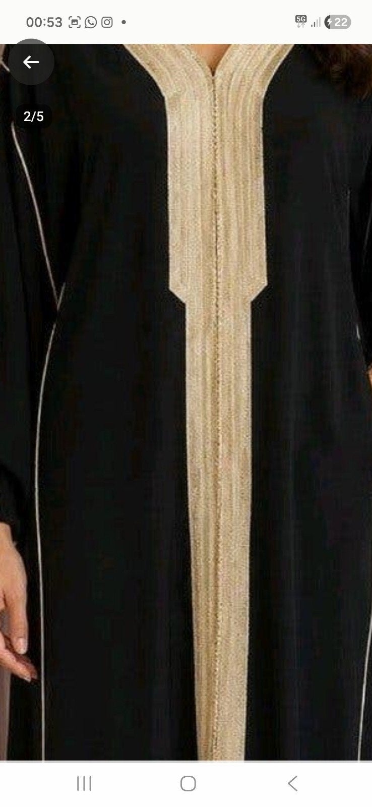 Elegante Zwarte Kaftan met Gouden Borduurwerk, Maat 38/40 (M), Zwart, Nieuw, Ophalen of Verzenden