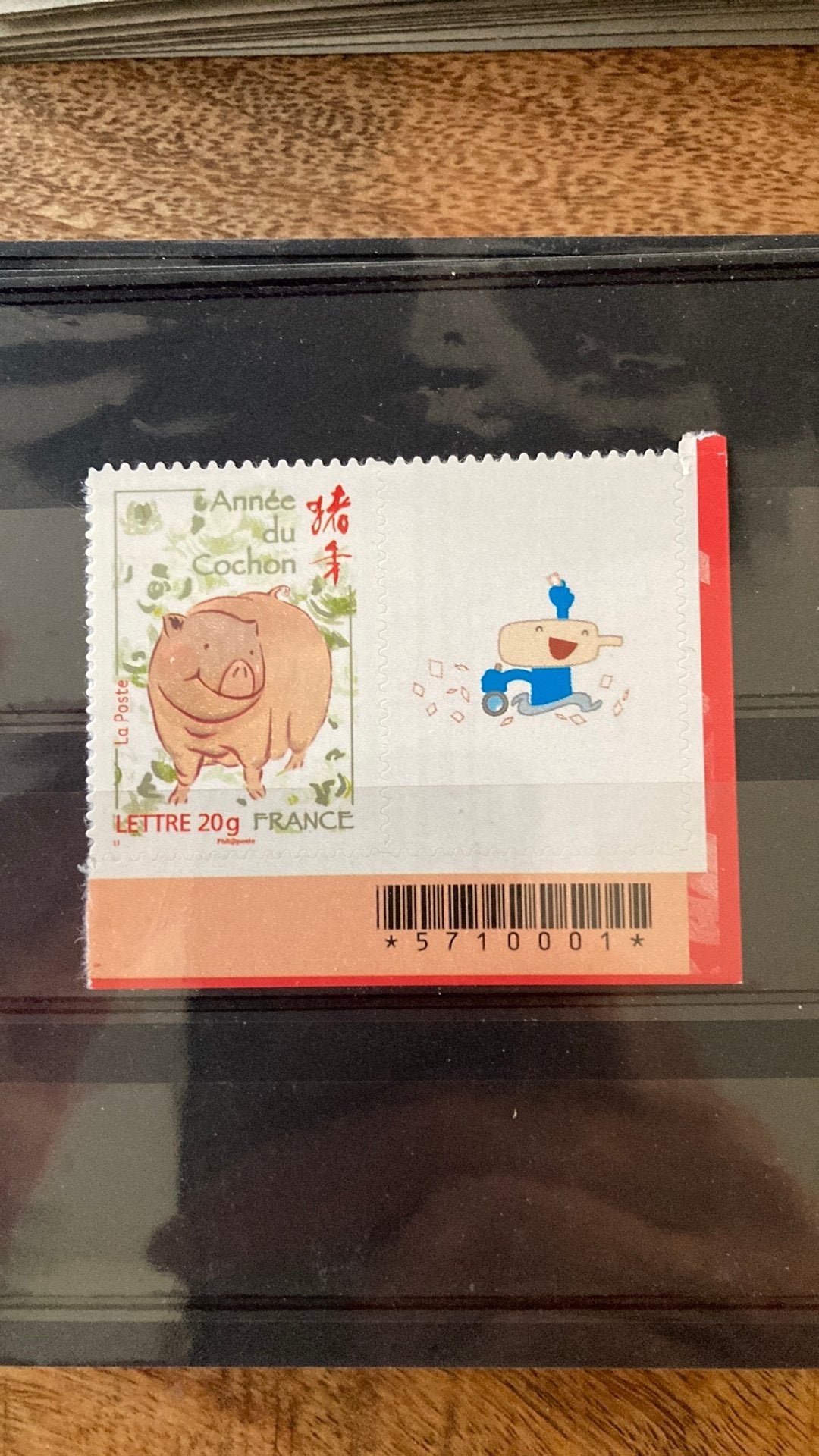 Frankrijk zelfklevend 103A jaar van varken/876, Ophalen of Verzenden