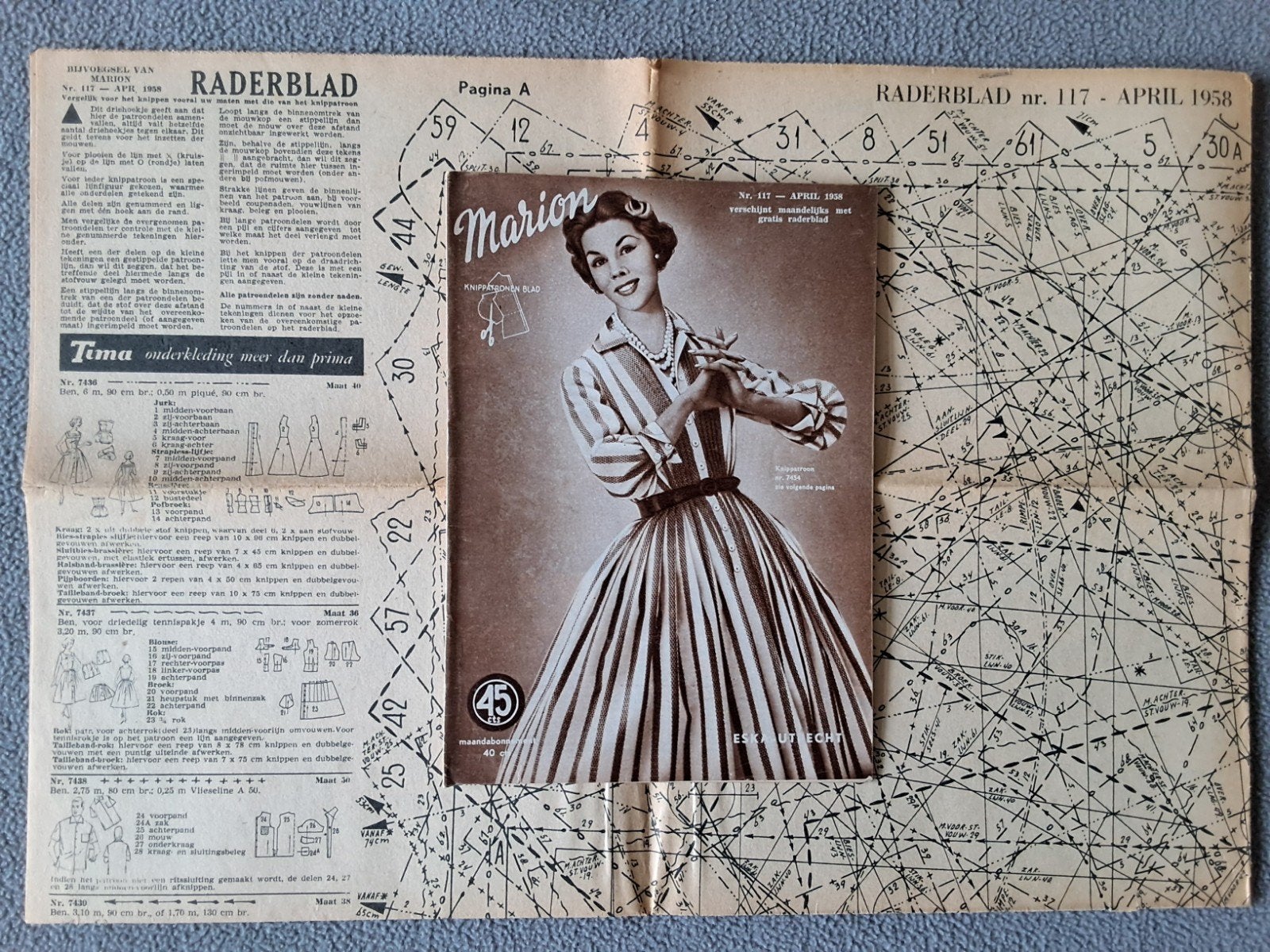Marion kledingpatronen 1958, Hobby en Vrije tijd, Kledingpatronen, Ophalen of Verzenden, Gebruikt, Vrouw, Marion