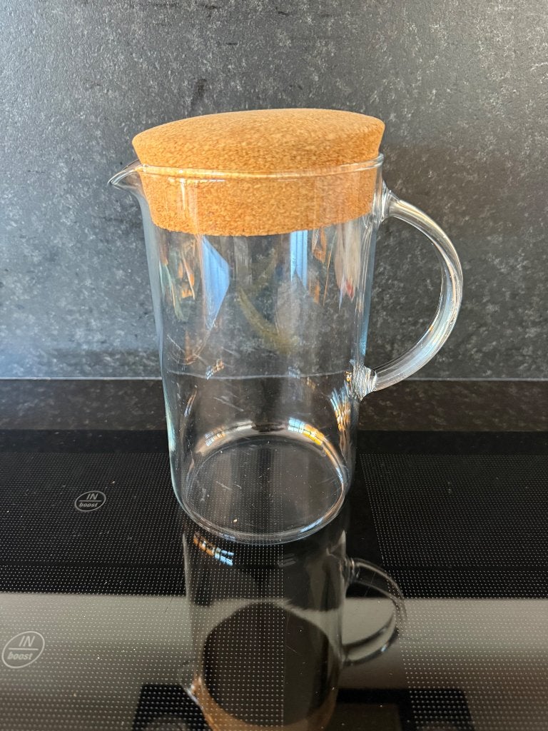 Waterkan, glas met kurk deksel, Ophalen, Glas of Glazen, Overige stijlen, Glas