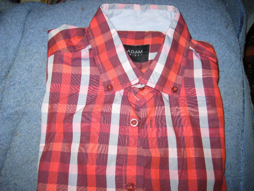 Rood geruit hemd, M, Adam Friday, lange mouw, Kleding | Heren, Overhemden, Ophalen of Verzenden, Zo goed als nieuw, Rood, Halswijdte 39/40 (M)
