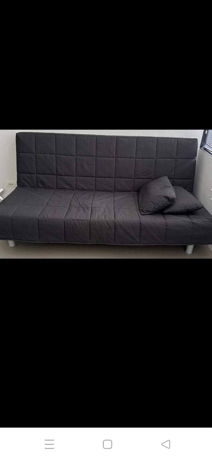 BED BANK VAN IKEA MET HOES, Ophalen of Verzenden, Grijs