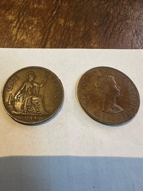 Gezocht, oude Engelse 1 penny munten, Ophalen of Verzenden, Gebruikt