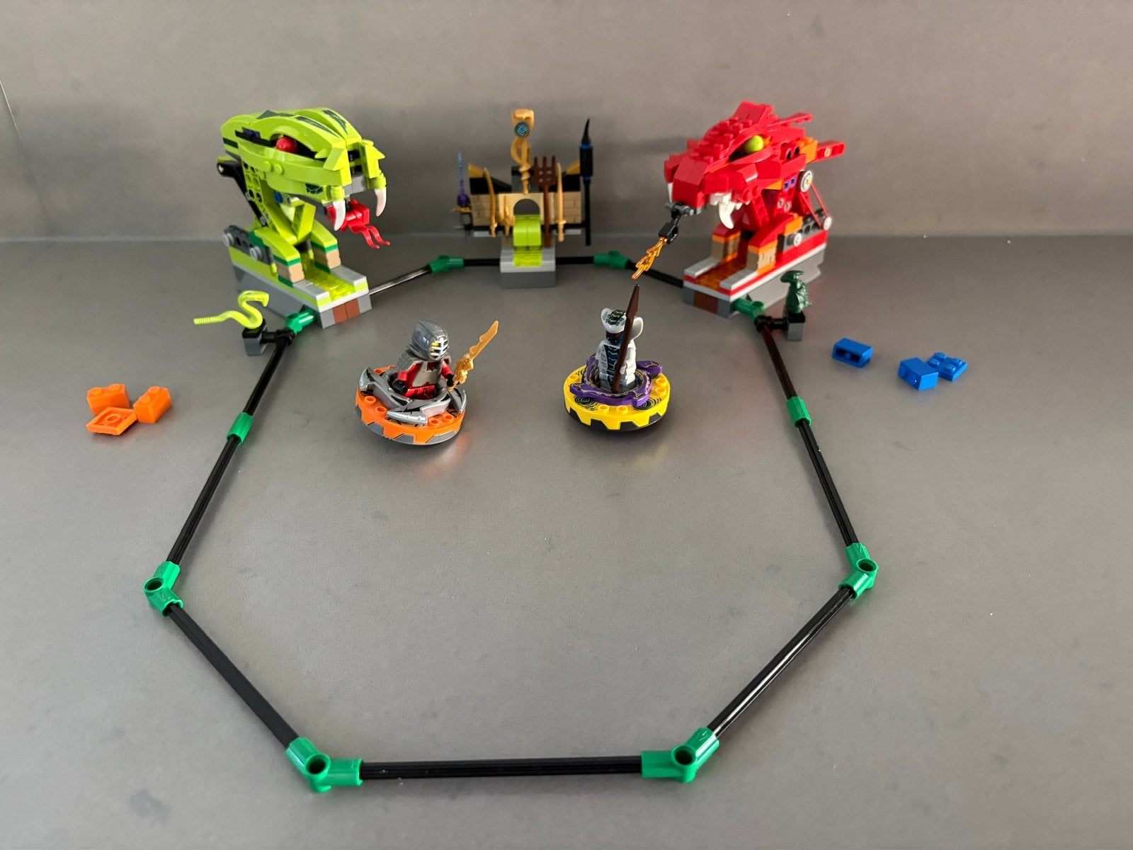 Lego 9456 ninjago spinner battle met instructie, Lego, Ophalen of Verzenden, Zo goed als nieuw, Inclusief instructies