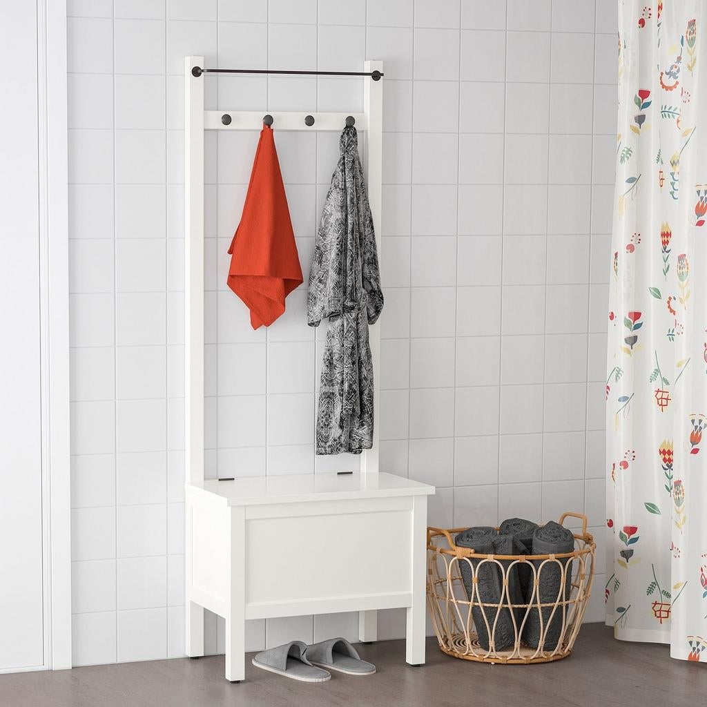 Nieuwe Hemnes kapstok met opbergbank, Met plank(en), Nieuw, Scandinavisch, 25 tot 50 cm