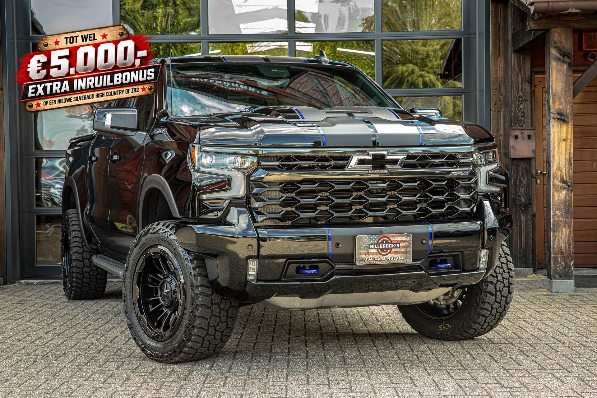Chevrolet Silverado ZR2 ! BPM VRIJ ! ! 5000 € inruil bonus, Automaat, 8 cilinders, 4 stoelen, Zwart