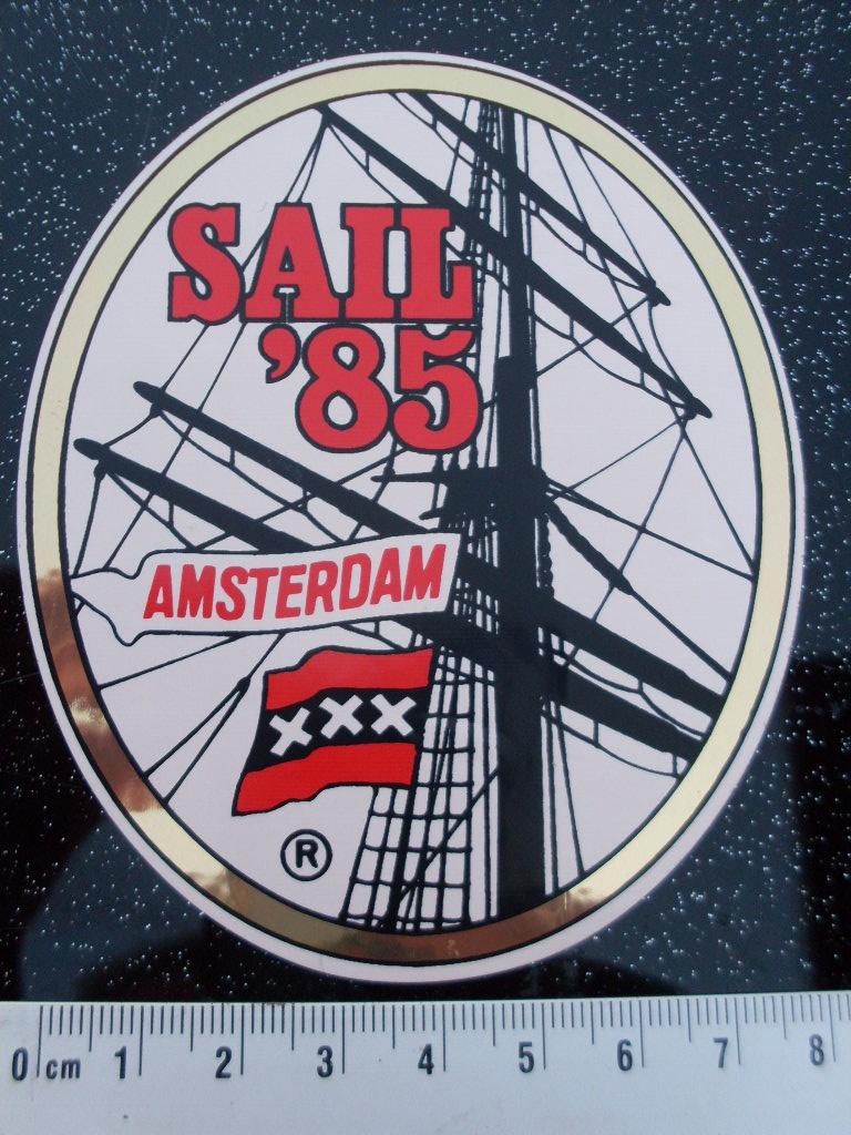 folie sticker sail '85 amsterdam XXX vlag zeilboot zeilschip, Verzenden, Zo goed als nieuw, Bedrijf of Vereniging