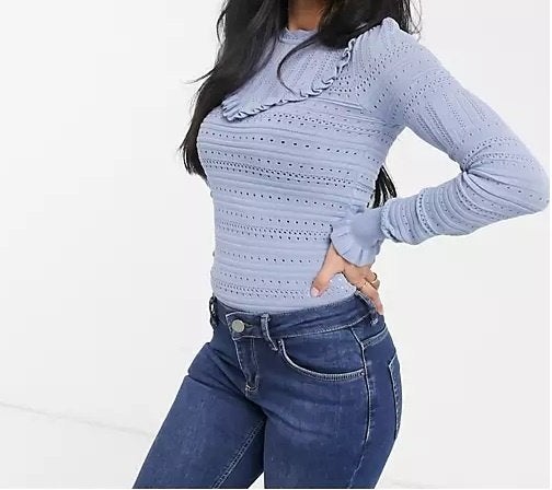 Dusty blue stitch sweater (River Island Petite), Kleding | Dames, Blauw, River Island, Nieuw, Ophalen of Verzenden