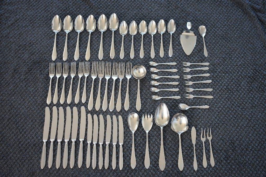 Gero Zilmeta Puntfilet nr 718 bestek voor 6 personen, Antiek en Kunst, Ophalen of Verzenden
