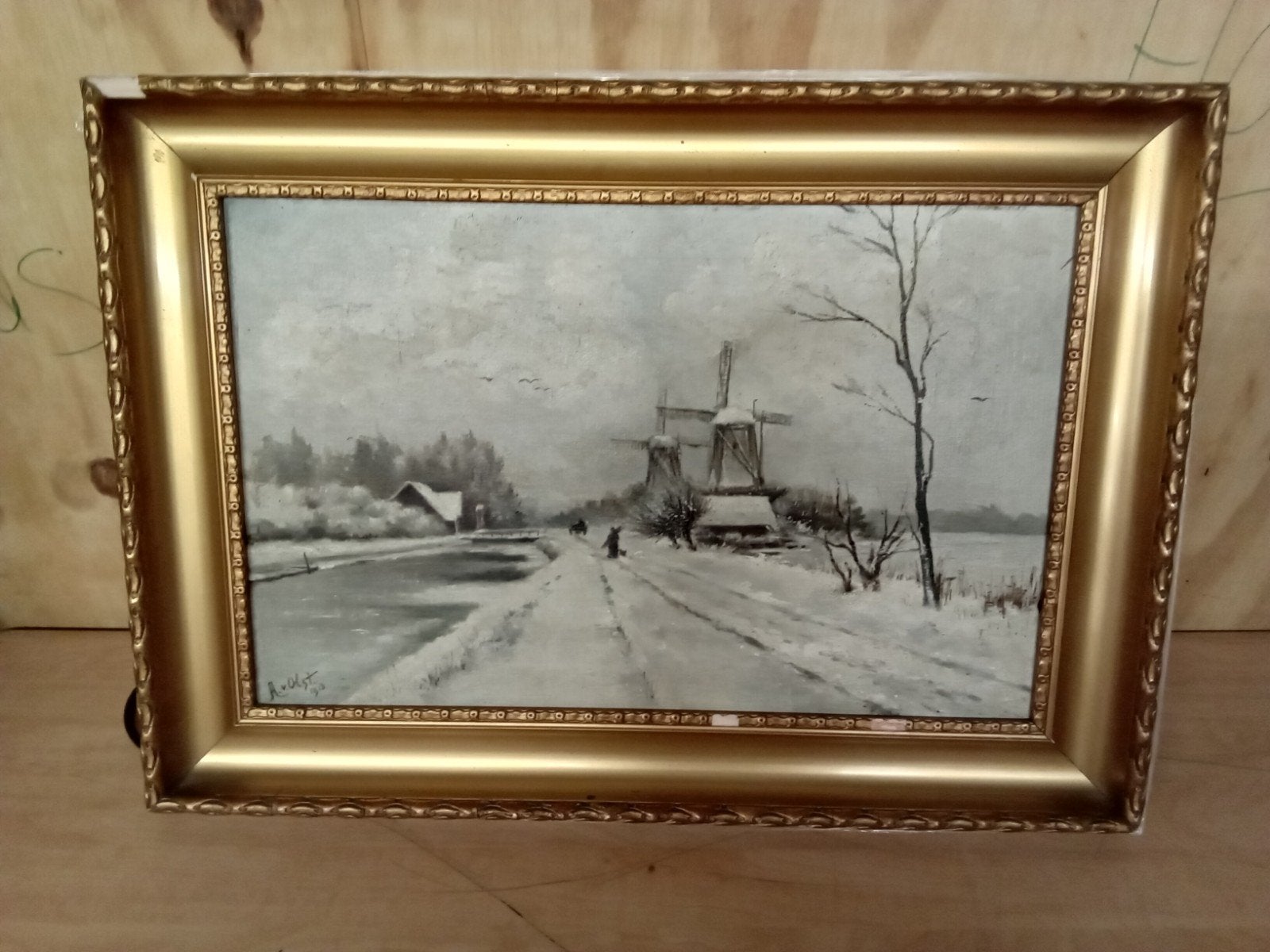 Schilderij van A van Olst 1918, Antiek en Kunst, Ophalen of Verzenden