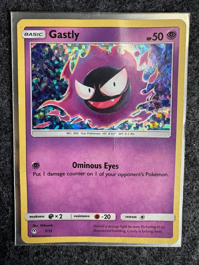 Gastly 7/12 McDonald’s Promo Holo (Shibuzoh) Pokémon kaart!, Ophalen of Verzenden, Gebruikt, Losse kaart, Foil