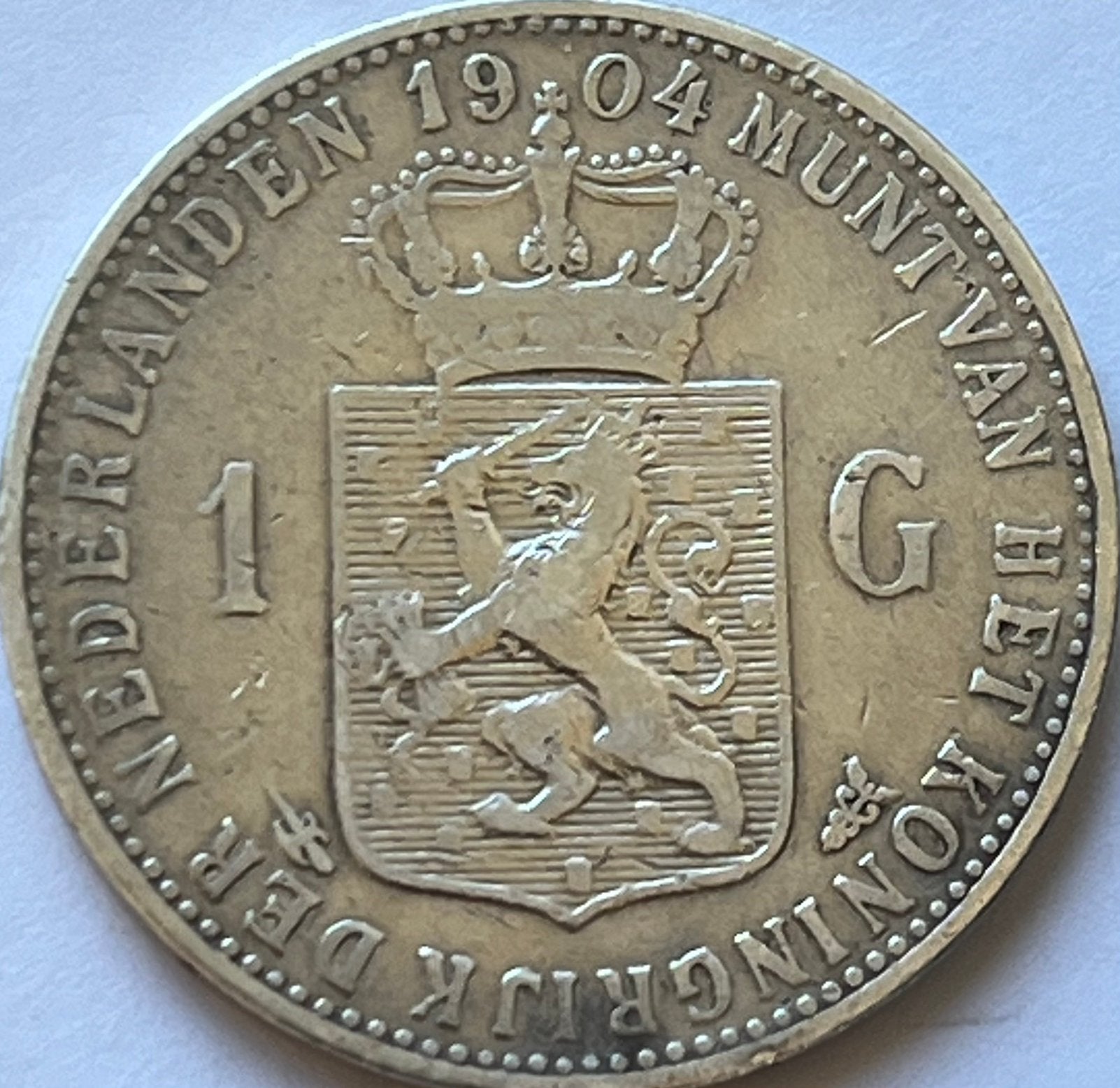 Zilveren gulden 1904, 1 gulden, Zilver, Ophalen of Verzenden, Koningin Wilhelmina