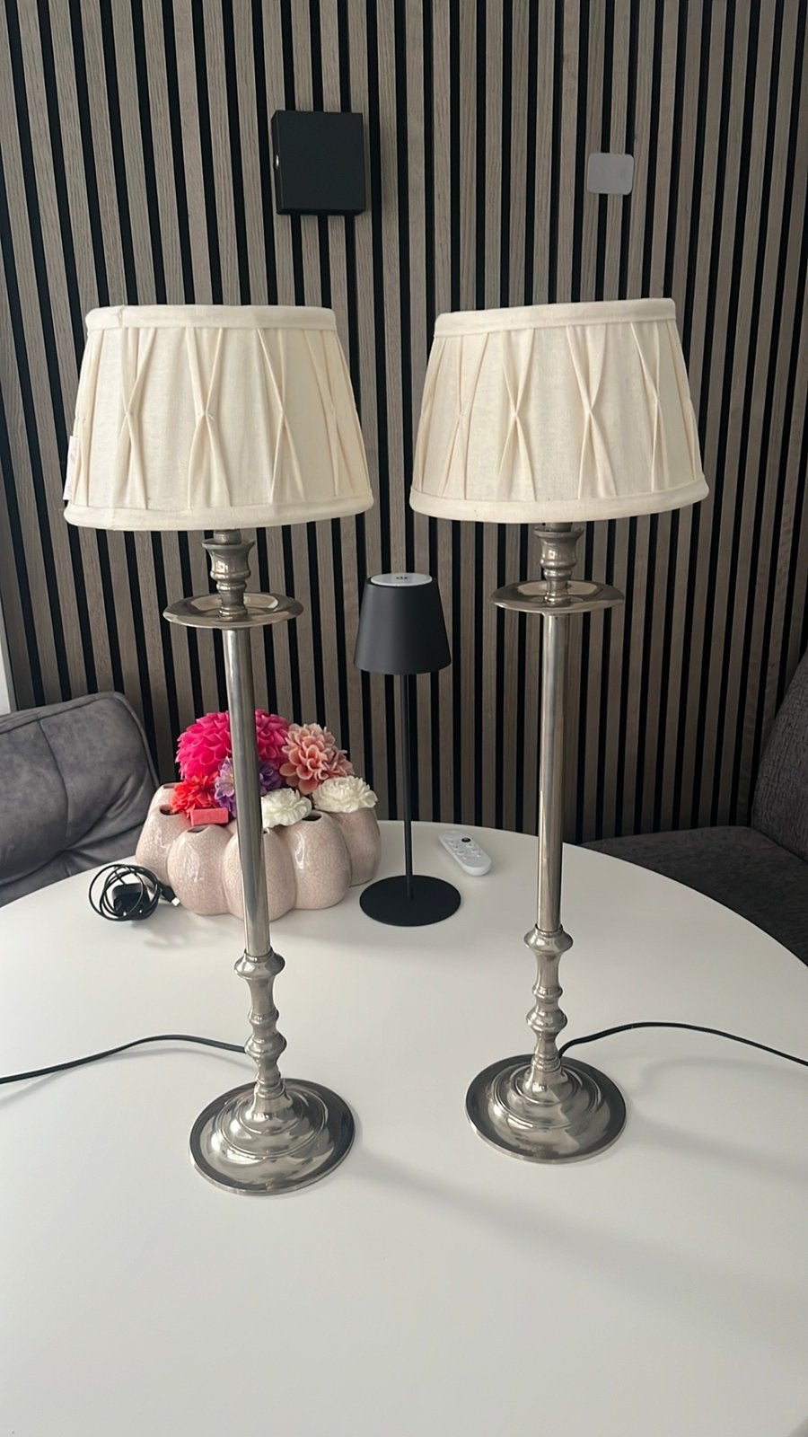 Twee lampen met kap en 1 zonder kap riviera maison, Ophalen, Zo goed als nieuw, Riviera Maison, Met kap