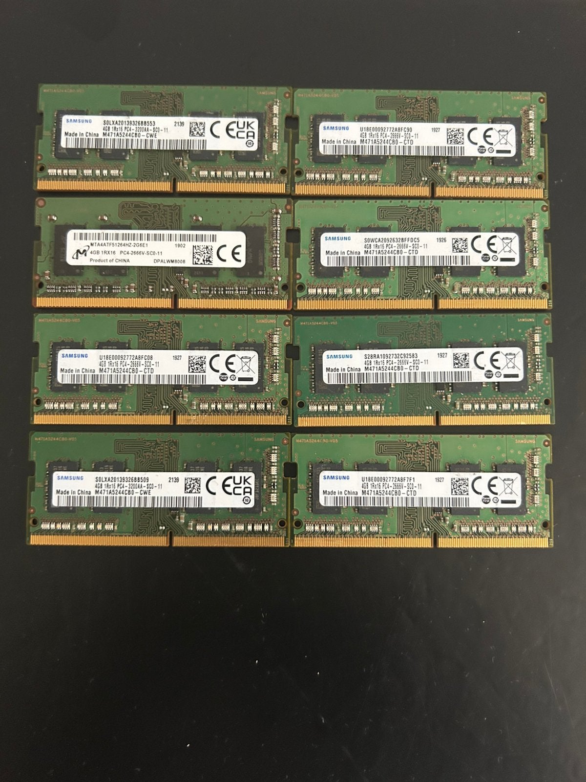 8 X4 GB DDR4 (laptop geheugen ), Ophalen of Verzenden, Zo goed als nieuw, DDR4, Laptop